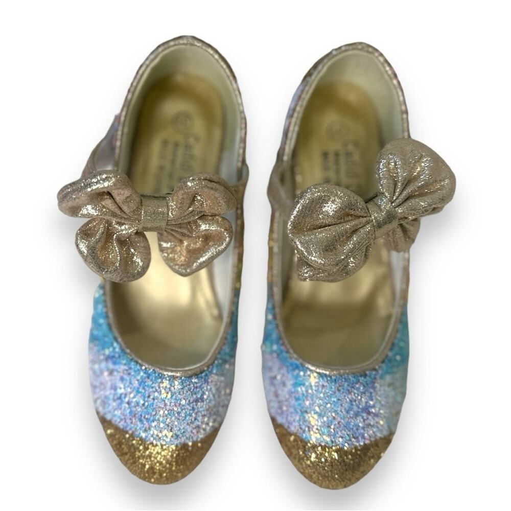 Girls Dress Up Princess Party Sparkle Shoes - Slip On Sparkle Shoes - Size 12k - Picture 8 of 9